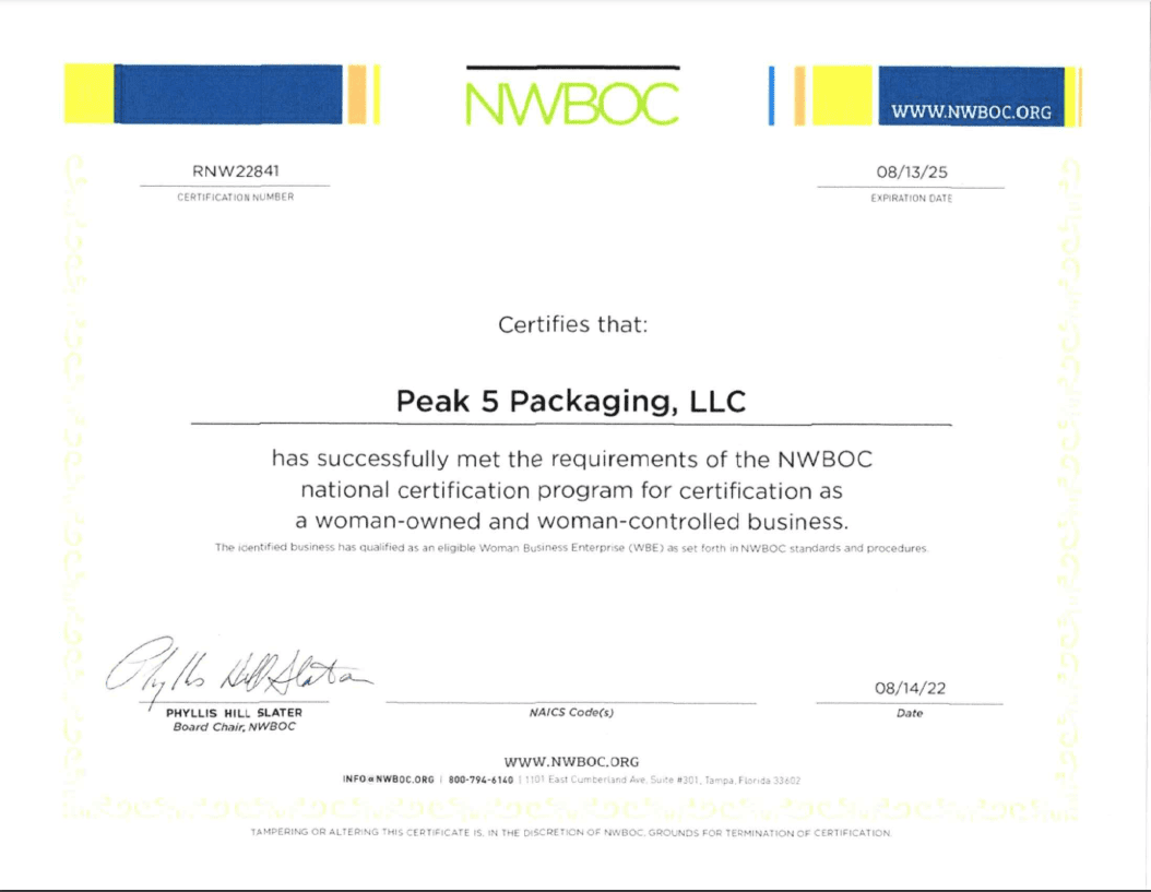 NWBOC Certificate